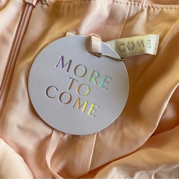 More To Come Mallory Mini Dress in Baby Pink chiffon ribbon tie slip Revolve - Picture 7 of 10